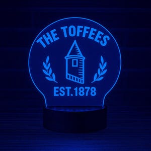 Everton “The Toffees” LED Lamp – Prince Rupert’s Tower Design | 16 Color Changing Football Club Night Light | Custom Soccer Fan Gift