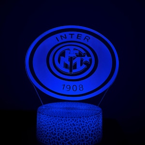Inter Milan LED Lamp – 3D Football Night Light Gift | Soccer Fan Decor with Remote | Inter Bedroom Light