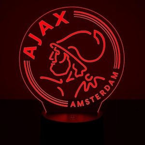 Ajax LED Lamp – Amsterdam Soccer Light with Custom Laser Engraving | AFC Ajax Gift for Fans | Bedroom or Desk Decor