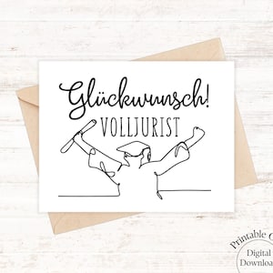 Volljurist Glückwunsch Karte, Geschenke für Volljuristen, geschenk Jura examen, 2 juristisches Examen bestanden, Jura Gratulationskarte