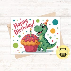 Dino Verjaardagskaart Kinderverjaardagskaart Jongen Dinosauruskaart Dino Feest Verjaardagskaart Afdrukbare Dino Kaart Verjaardagskaart Kind
