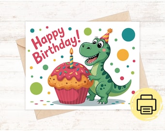 恐竜の誕生日カード 子供の誕生日カード 男の子用恐竜カード 恐竜パーティーの誕生日カード 印刷可能な恐竜カード 子供の誕生日カード
