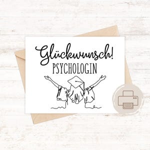 Felicitatiekaart psycholoog afstudeerkaart psychologie studiecadeau bachelor master eindexamen digitale download felicitaties