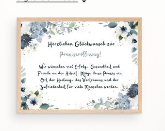 Poster for the opening of the practice, gift idea for the opening of the practice, congratulations on the opening of the practice – doctor&#39;s office, dentist&#39;s office, medical practice