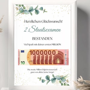 2. Staatsexamen Geschenkidee, Examen bestanden, Geschenk für Absolventen, Geldgeschenk zur bestandenen Prüfung, Last-Minute-Geschenk Student