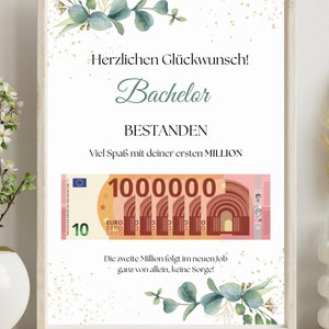 Bachelor Abschluss Geschenk,Bestandene Bachelor Poster Last Minute Geschenk zum Abschluss, Geldgeschenk Idee zum Bachelor, Bachelorarbeit