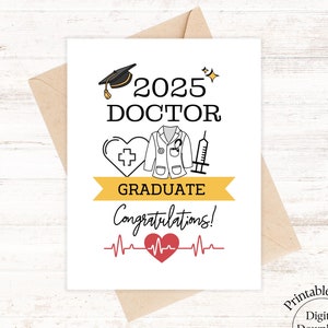 Gefeliciteerd kaart voor dokter afstudeerkaart dokter cadeau voor artsen afstudeercadeaus afstudeerceremonie gefeliciteerd geneeskunde examen geslaagd