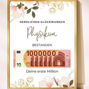 Regalo di fisica per studenti di medicina, regalo in denaro per il superamento di fisica, idea regalo per il superamento di fisica, regalo per fisica, esame