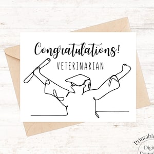 Carta veterinaria per la laurea, carta di congratulazioni per lo studio della medicina veterinaria, regalo di laurea in medicina veterinaria per veterinario, esame veterinario superato