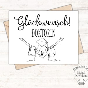 Glückwunsch Doktorin Karte, Abschluss Ärztin Geschenk, Karte für neue Ärztin, Glückwunsch zum Abschluss, Examen Geschenk Arzt, Doktortitel