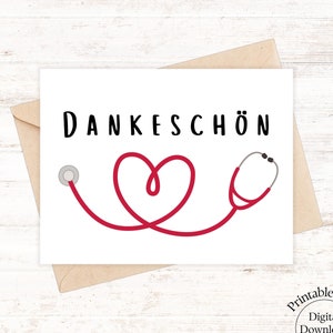 Karte Danke Arzt, Dankes Karte Pfleger, Geschenkidee Arzt, Geschenk Krankenschwester, Dankes Karte Behandlung, Medizinstudent Karte,Medizin