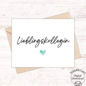 Carte pour collègue préféré, carte d'appréciation collègue, cadeau pour collègue de travail, carte d'adieu collègue, cadeau collègue femme