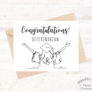 Gefeliciteerd Dierenarts Card, Dierenarts Afstudeercadeau, Kaart voor Dierenarts, Gefeliciteerd met Afstuderen, Examen Cadeau Dierenarts