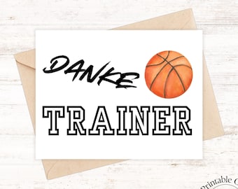 Karte Danke Basketball Trainer ,Geschenk für Basketball Trainer karte Abschiedsgeschenk Trainer Saisonabschluss Geschenk Basketball Coach