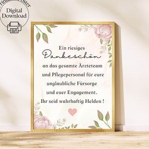 Poster di ringraziamento per i medici e il personale infermieristico, regalo di ringraziamento per i medici, riconoscimento per il personale infermieristico, decorazione per lo studio medico e l'ospedale