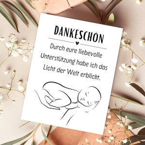 Carte pour la naissance d'un bébé, carte de remerciement bébé, carte pour nouveau né, cadeau futurs parents, carte de remerciement des parents