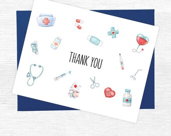 Tarjeta de agradecimiento para enfermeras, tarjeta de agradecimiento para el personal de enfermería, tarjeta médica, agradecimiento de enfermería, regalo de agradecimiento de enfermería, enfermera