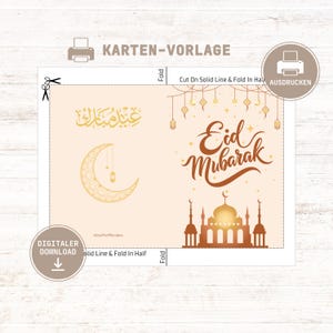 Cartão Eid Mubarak, cartão Ramadã, cartão islâmico, cartão Eid digital, cartão Eid para imprimir, cartão muçulmano para Eid al-Adha