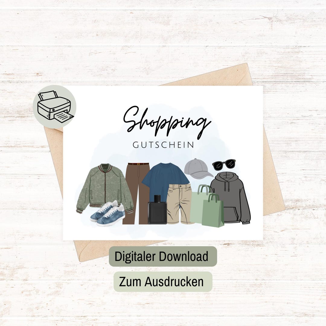 Wunderschone Shopping Gutschein Vorlage Zum Ausdrucken Bild