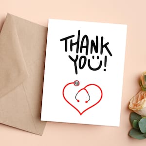 Karte Danke an Ärzte und Pflegepersonal, Danke an Krankenhaus Personal Geschenk, Karte an Krankenschwester, Medizinische Karte, Arztpraxis