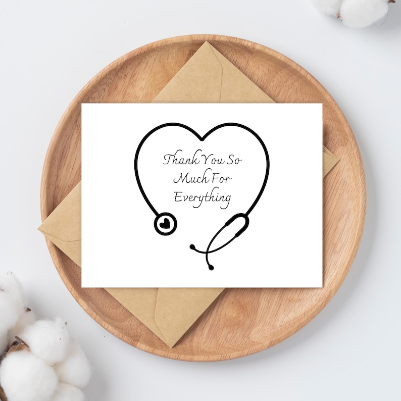 Thank You Doctors and Nursing Team Card, Thank You Card for Clinic and ...