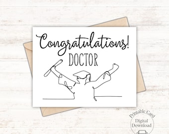 Congratulations doctor card, graduation doctor gift, card for new doctor, congratulations on graduation, exam gift for doctor, doctorate card