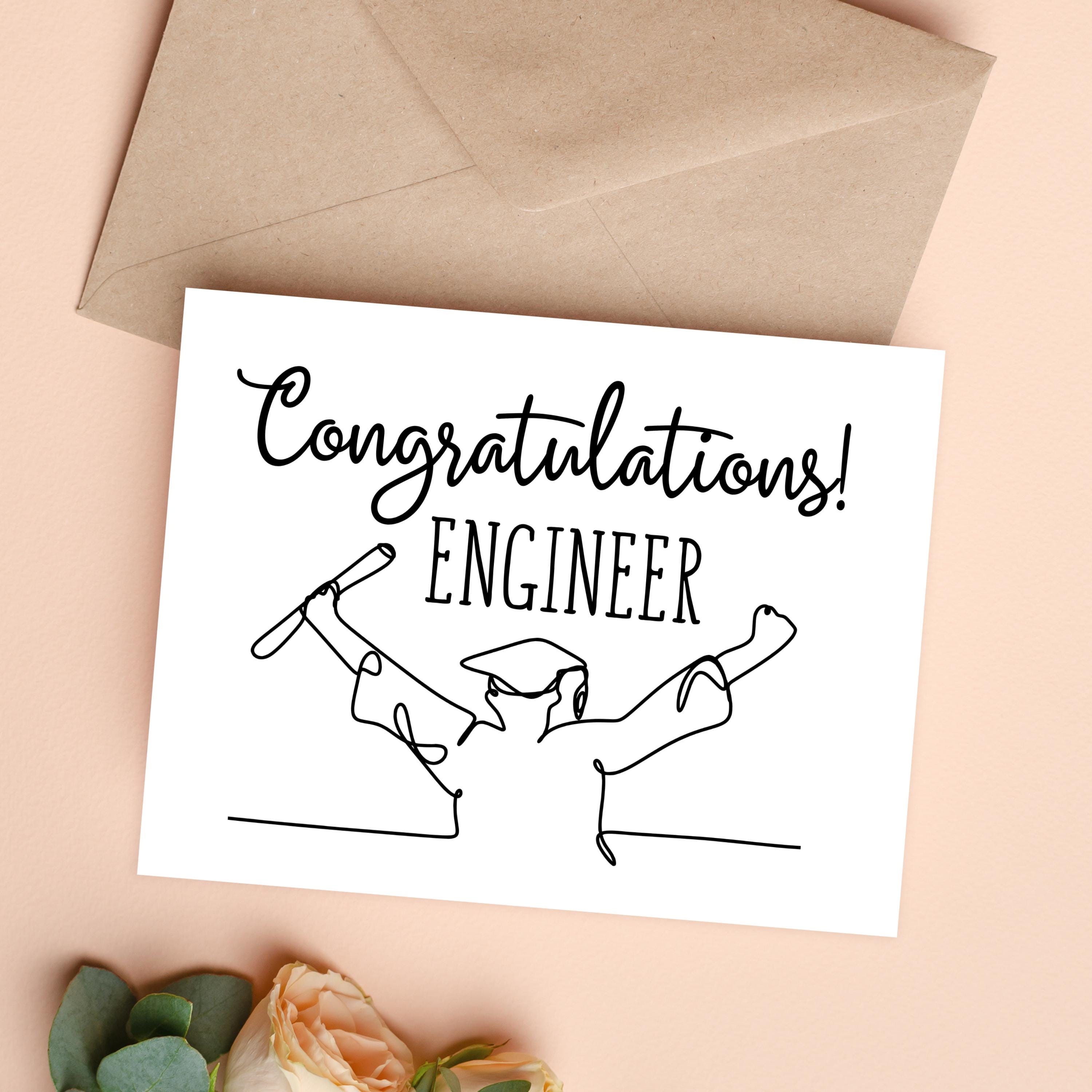 Engineer Graduation Card Digital Congratulations Card Study Printable ...