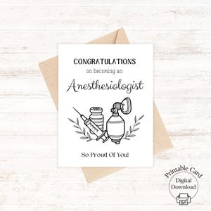 Congratulations card anesthesiologist, small gift for anesthesiologist for specialist training, promotion gift, congratulations anesthesiologist gift