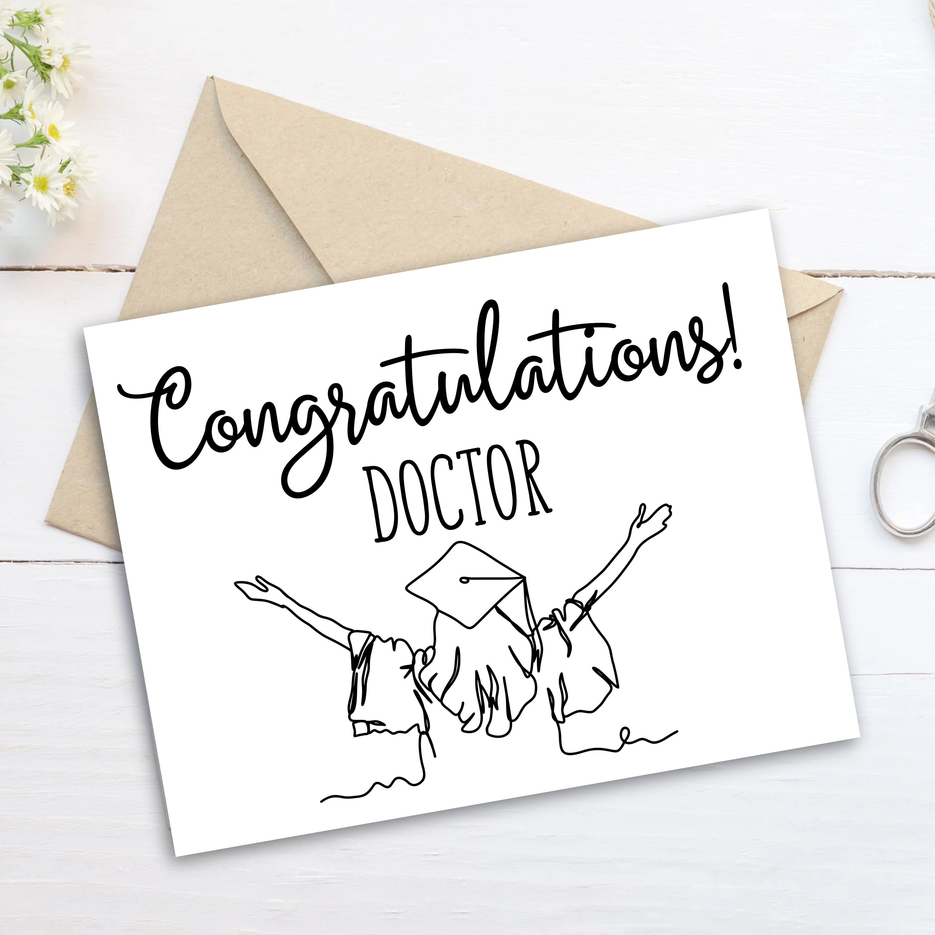 Congratulations Doctor Card, Graduation Doctor Gift, Card for New ...