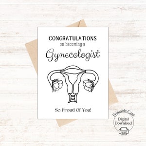 Gefeliciteerd kaart gynaecoloog, klein cadeautje voor gynaecoloog voor specialistische opleiding, promotiecadeau, gefeliciteerd gynaecoloog cadeau