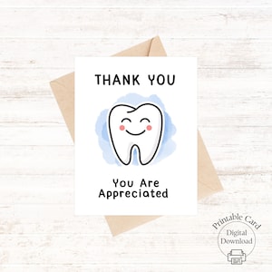 Tarjeta de agradecimiento para dentistas y asistentes dentales - Tarjeta dental - Tarjeta de agradecimiento por la práctica del dentista - Tarjeta de agradecimiento para dentistas