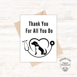 Danke Tierarzt Karte, Geschenk für Tierarzt, Tierarzthelfer Dankes Karte, Tierpfleger Geschenk, Danke Tierarztpraxis Karte, Hunde Karte