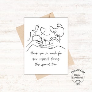 Merci pour votre soutien pendant la grossesse et la carte de naissance ! Petit cadeau après la naissance, carte aux amis et à la famille