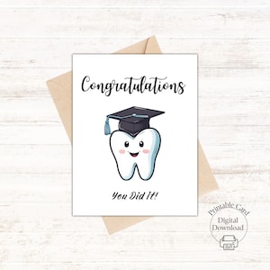 Biglietto di congratulazioni per dentista, regalo per dentista di laurea, biglietto per nuovo dentista, congratulazioni per la laurea, regalo per esame per dentista