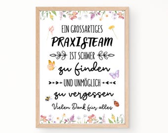 Poster Praxis Team danke sagen, Geschenk Kinderarztpraxis, dankeschön Geschenk für Arztpraxis, Aufmerksamkeit für Arztpraxis, Danke Ärzte