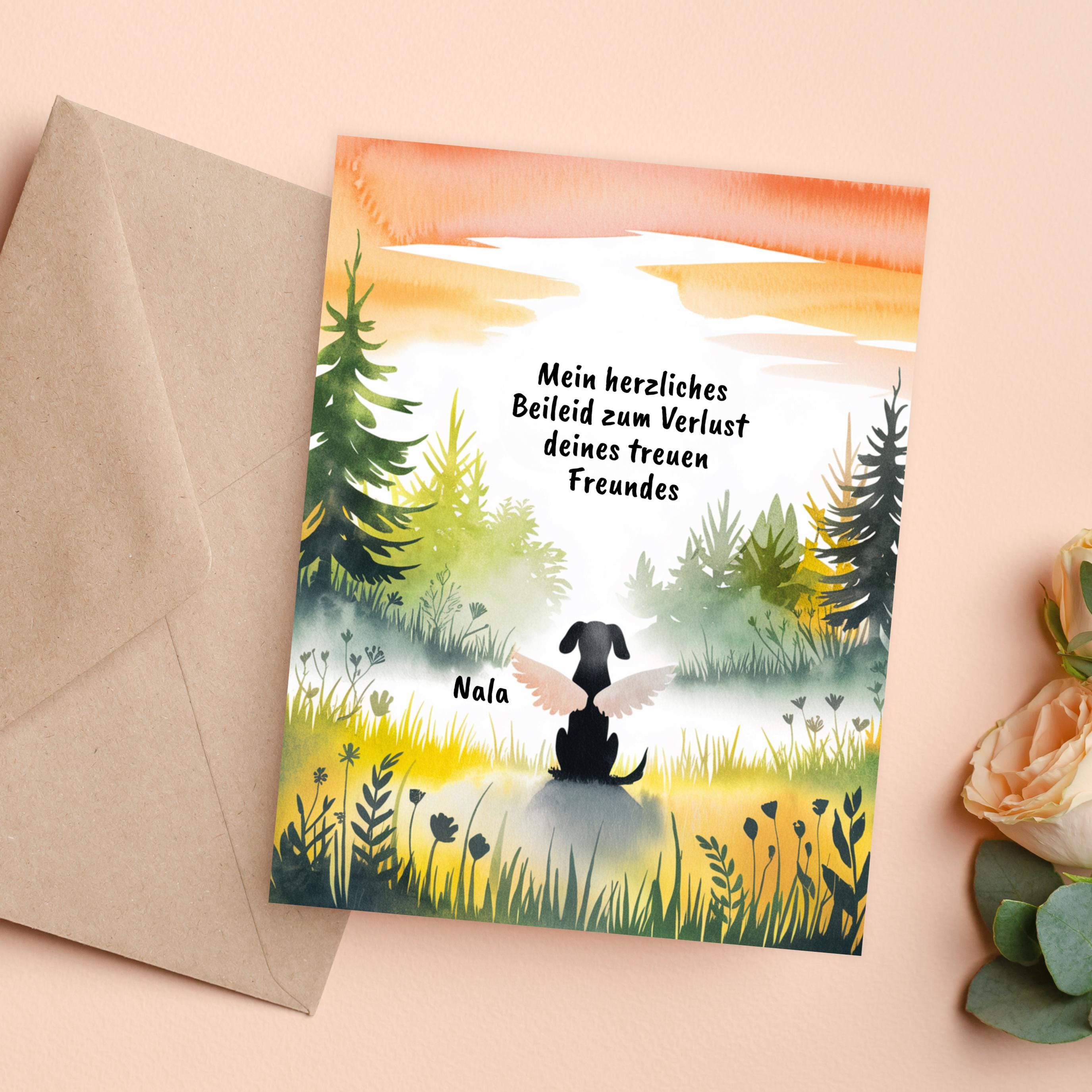 Trauerkarte Für Den Verlust Eines Hundes – Mit Umschlag, 16,8x11,7 Cm, Für Tröstende Worte