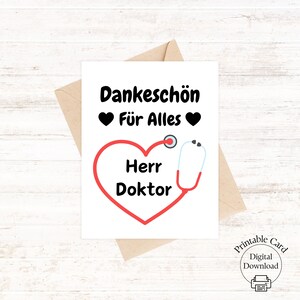 Danke Doktor Karte, Karte für einen Arzt zum Herunterladen PNG und PDF ,Danke Herr Doktor Karte, Arztpraxis Danke, Danke Arzt Geschenkidee