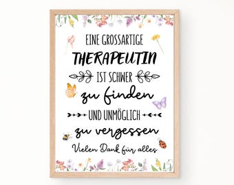Therapeut cadeau afscheid bedankje therapeut poster digitale decoratie praktijk psychologie afscheid cadeau therapeut geestelijke gezondheid