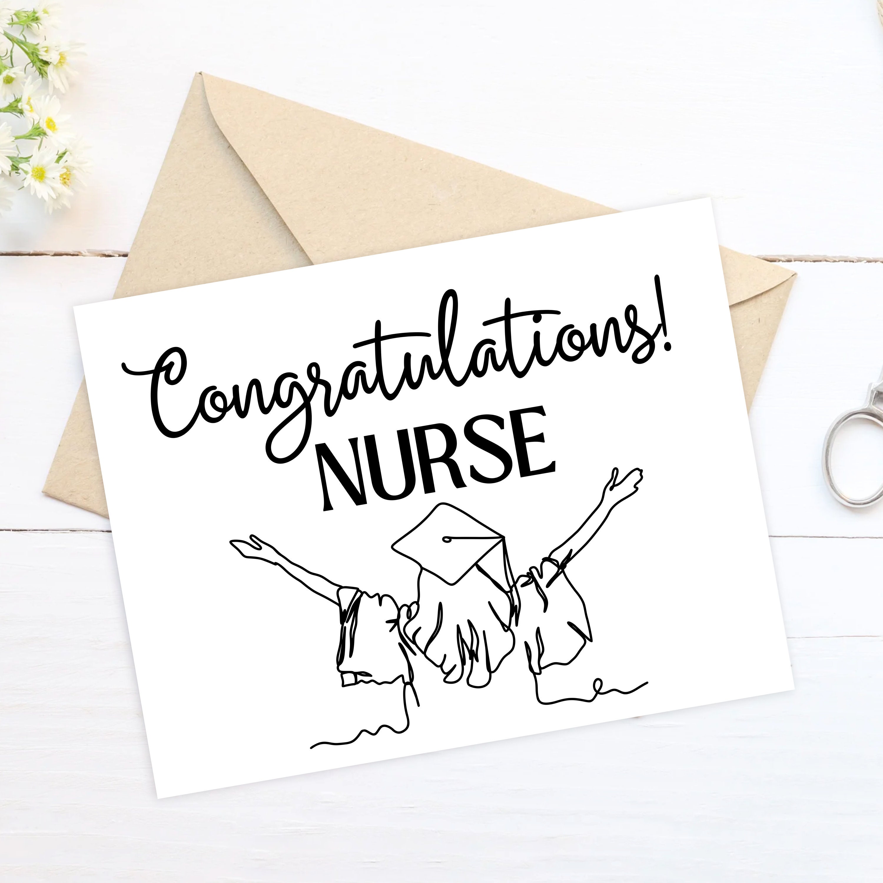 Congratulations Card for Nurses, Nurse Graduation Card, Gift for ...