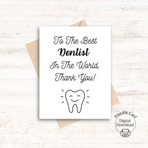 Urocza kartka prezent dla dentysty dla dentysty karta dla gabinetu dentystycznego karta podarunkowa dentysta prezent na pożegnanie dentysta karta z podziękowaniami