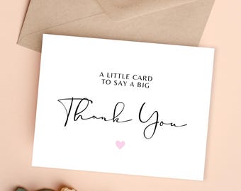 Thank you card, thank you card PDF, thank you card for help and support, thank you for every gift, small thank you card template
