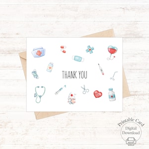 Danke Krankenschwester Karte an Ärztin Dankeskarte für Krankenhaus Team Medizinische Karte Geschenk für Pflegepersonal Dankeschön Pflegekräf