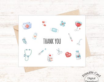Tarjeta de agradecimiento de enfermera al médico Tarjeta de agradecimiento para el equipo del hospital Tarjeta médica Regalo para el personal de enfermería Gracias enfermeras
