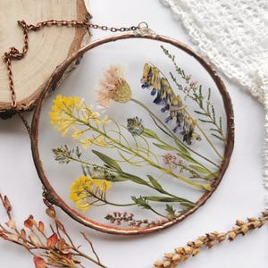 Floral Home Decor Pressed Flower Art Handmade Botanical Frame Real Flowers in Glass Unique Mother’s Day Gift