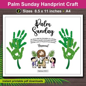 Palm Sunday Handprint Craft: Bible Activity for Kids (Digital Download)