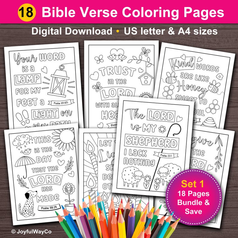 Bible verse coloring pages for kids. Christian coloring sheets for Sunday School, church, VBS and homeschool.