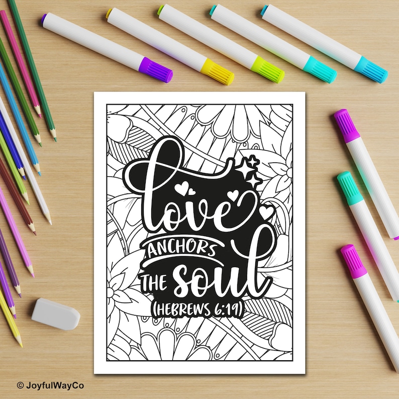 Bible Verse Coloring Bundle for adults. 50 Christian coloring sheets for adults, seniors, teens. Scripture coloring printable pages