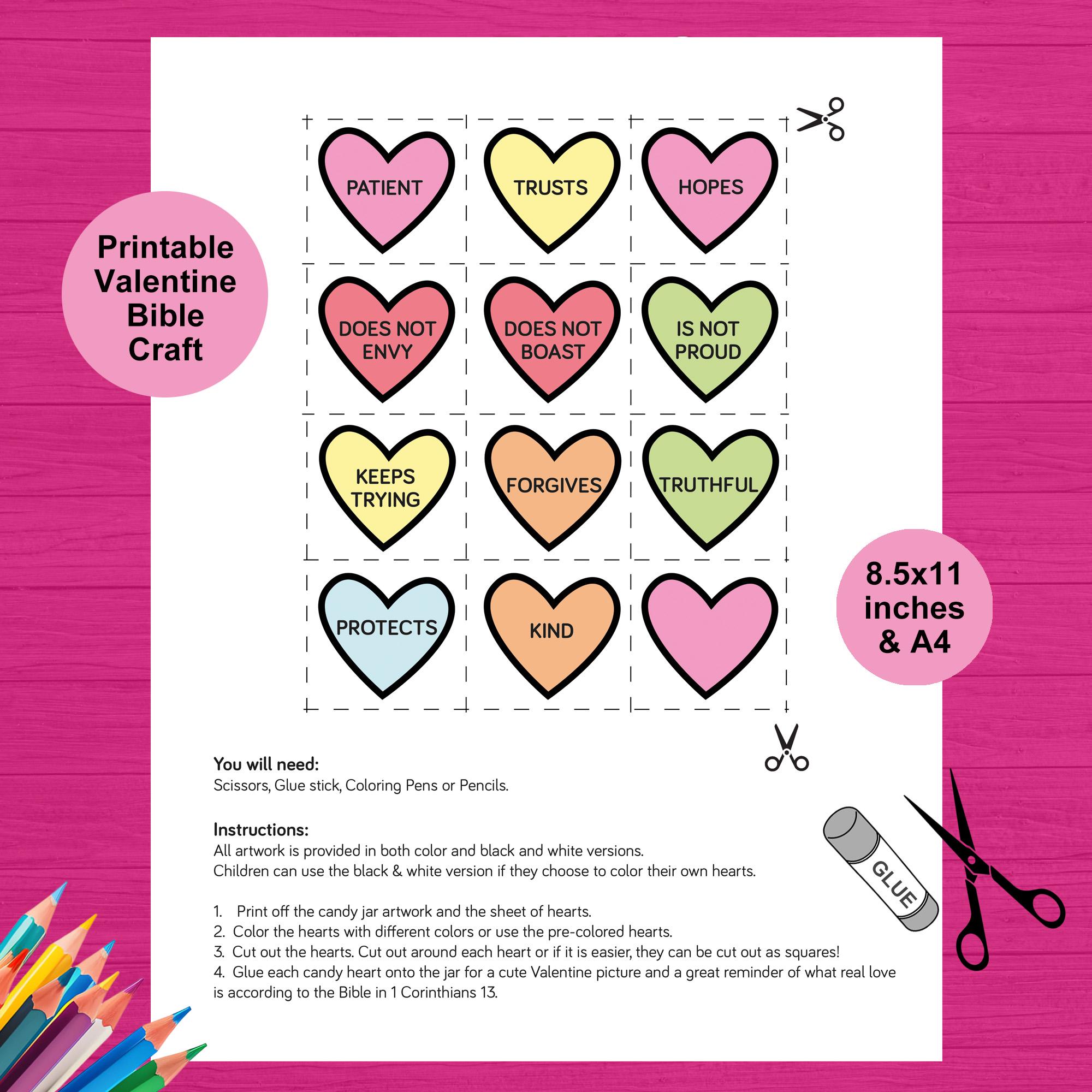 Valentine's Bible Activity Craft for Kids. Valentine Sunday School ...