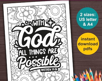 Bible Verse Coloring Bundle for adults. 50 Christian coloring sheets for adults, seniors, teens. Scripture coloring printable pages