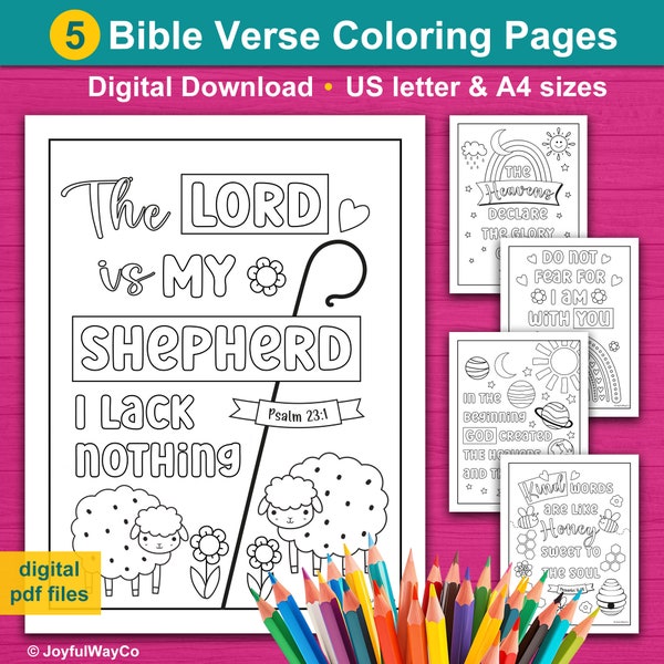 5 Printable Bible Verse Coloring Pages for Kids